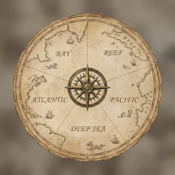 Nautical compass chart
